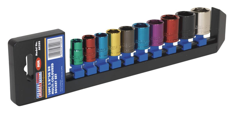 Sealey Premier Multi-Coloured Socket Set 3/8"Sq Drive 10pc AK285