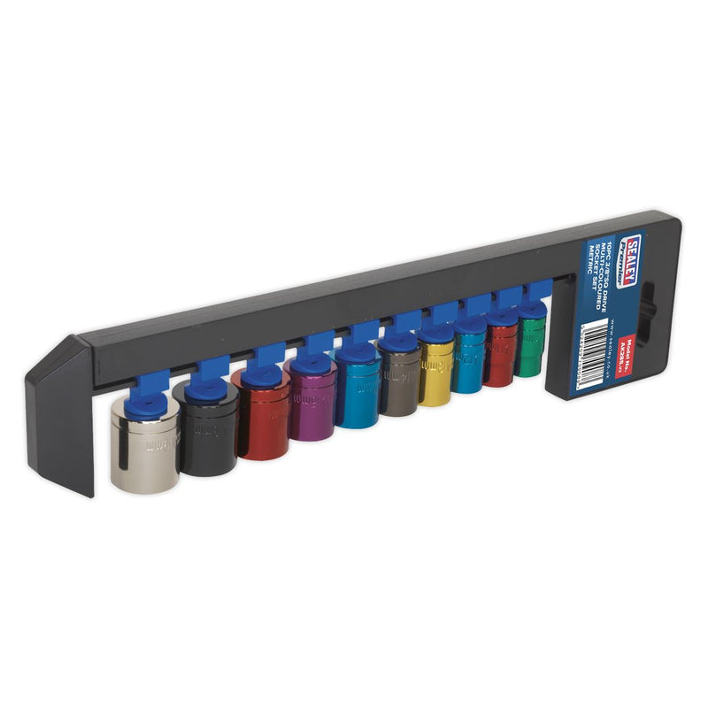 Sealey Premier Multi-Coloured Socket Set 3/8"Sq Drive 10pc AK285