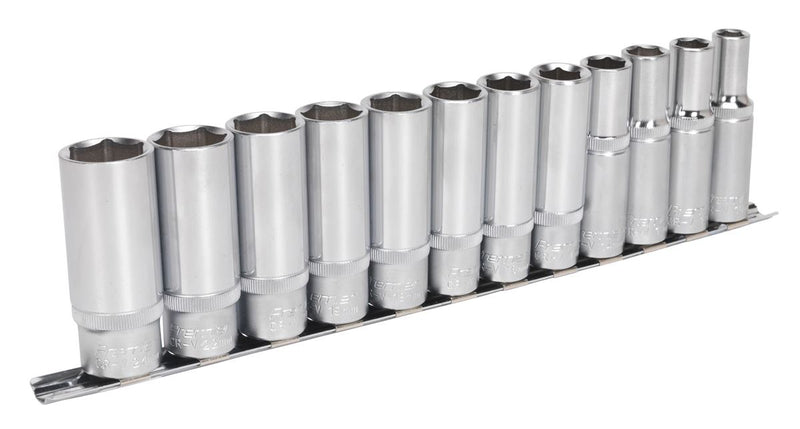 Sealey AK2871SP Socket Set 12pc 1/2"Sq Drive 6pt Deep WallDrive&reg; Metric