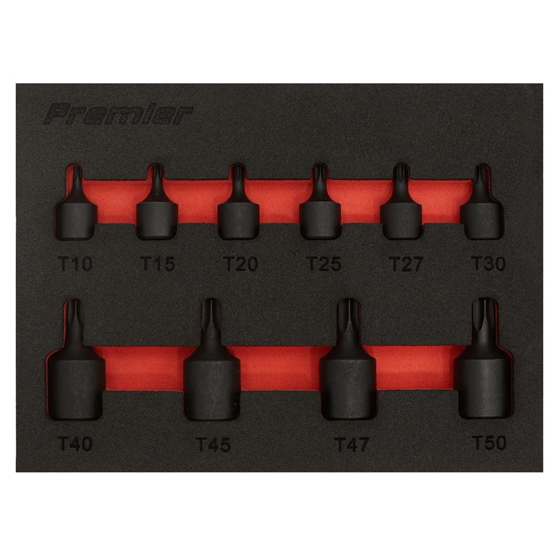 Sealey Premier Low Profile TRX-Star* Impact Socket Bit Set 1/4" & 3/8"Sq Drive 10pc AK5526