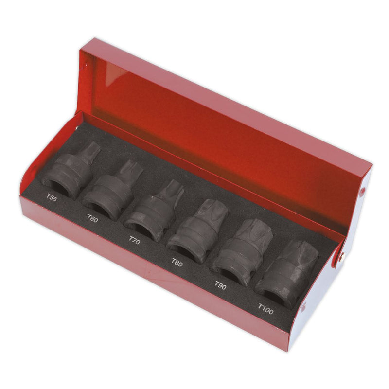 Sealey Premier TRX-Star* Impact Socket Bit Set 1/2"Sq Drive 6pc AK5607