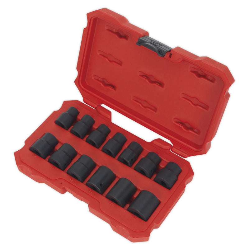 Sealey Premier Lock-On&trade; Impact Socket Set 1/2"Sq Drive 13pc AK5616M