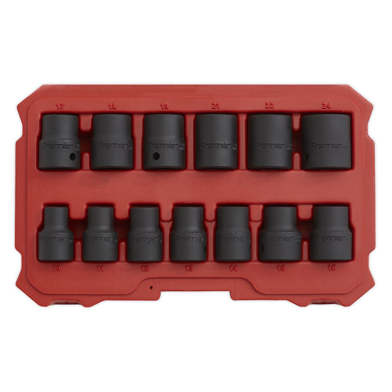 Sealey Premier Lock-On&trade; Impact Socket Set 1/2"Sq Drive 13pc AK5616M