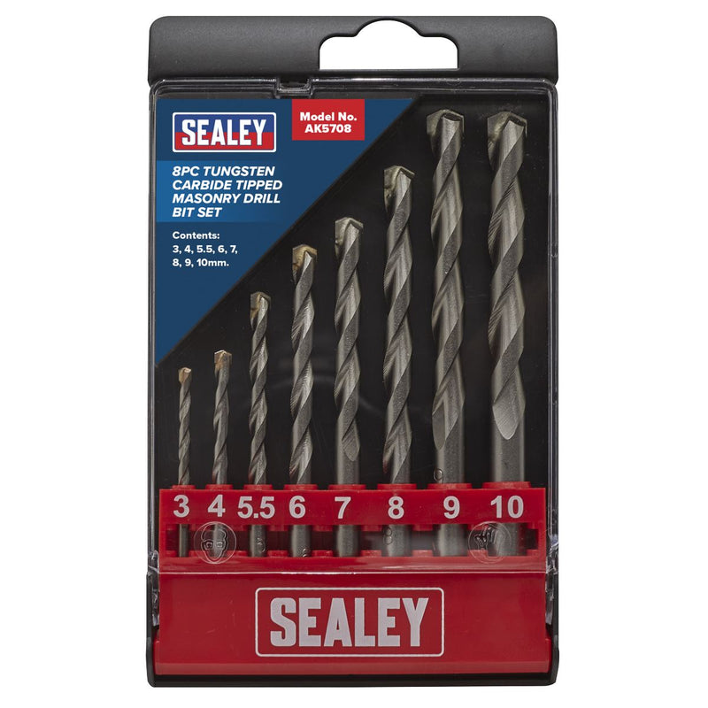 Sealey Tungsten Carbide Tipped Masonry Drill Bit Set 8pc AK5708