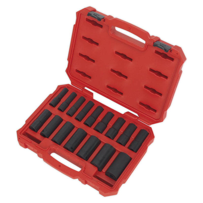 Sealey Premier Deep Lock-On&trade; Impact Socket Set 1/2"Sq Drive 16pc AK5817M