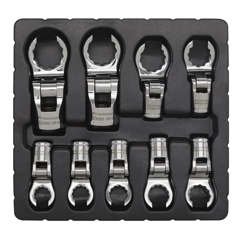 Sealey Flexible Crow's Foot Spanner Set 9pc 1/2"Sq Drive Metric AK5985