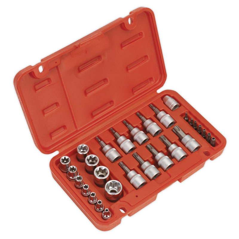 Sealey Premier TRX-Star* Socket & Security Bit Set 1/4"Sq & 3/8"Sq Drive 29pc AK6193