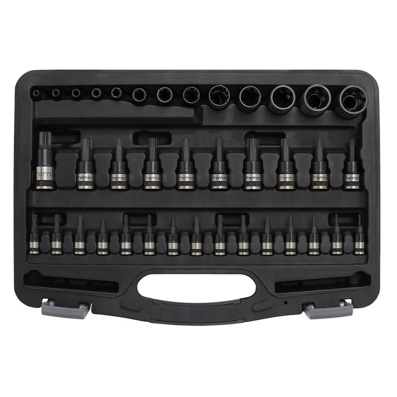 Sealey Premier Black TRX-Star* Socket & Security Socket Bit Set 1/4", 3/8" & 1/2"Sq Drive 38pc AK6197B