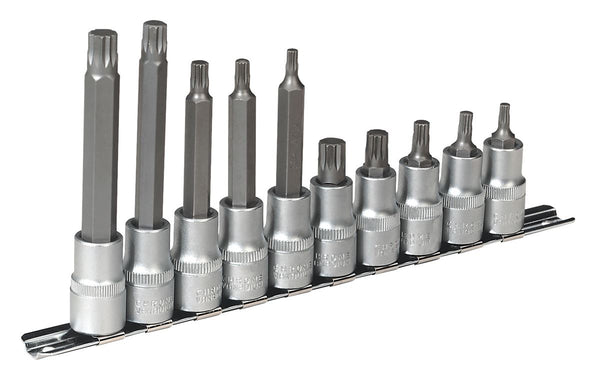 Sealey Premier Spline Socket Bit Set 1/2"Sq Drive 10pc AK6215