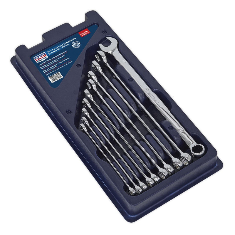 Sealey Combination Spanner Set 10pc Extra-Long Metric AK6310 IN STOCK