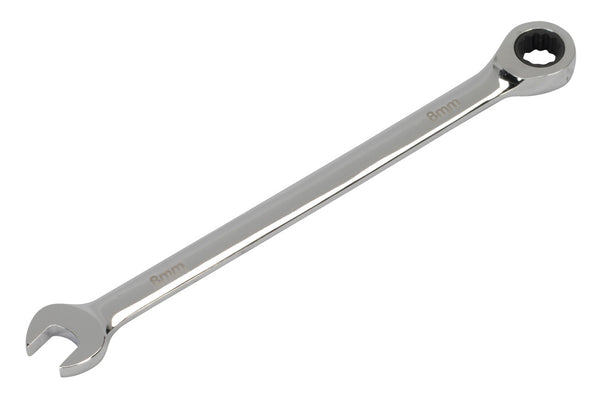 Sealey AK6391008 Combination Ratchet Spanner Extra-Long 8mm