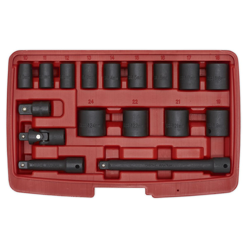 Sealey Premier Impact Socket Set 3/8"Sq Drive 17pc AK68217