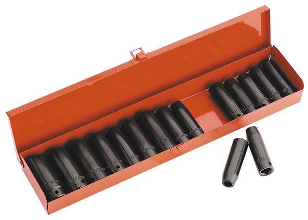 Sealey Premier Metric/Imperial Deep Impact Socket Set 1/2"Sq Drive 16pc AK685