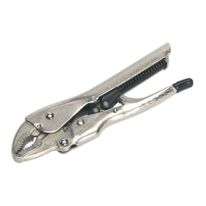 Sealey AK6860 Locking Pliers Self-Adjusting 165mm Curved Jaw