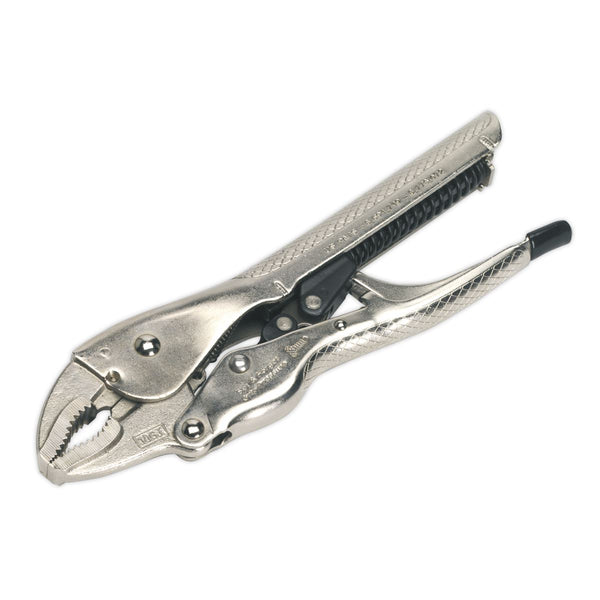 Sealey AK6861 Locking Pliers Self-Adjusting 235mm Curved Jaw