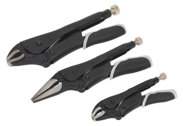Sealey Premier Black Quick Release Locking Pliers Set 3pc AK6863B