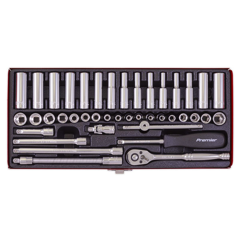 Sealey Premier Metric/Imperial Socket Set 1/4"Sq Drive 41pc AK690