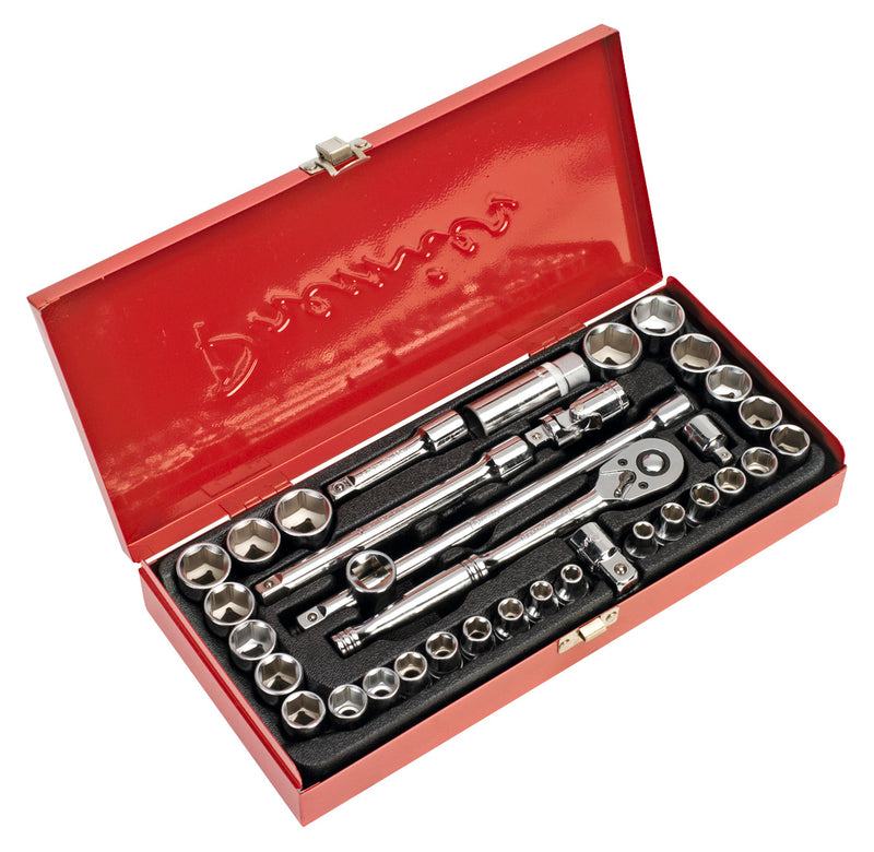 Sealey Socket Set 35pc 3/8"Sq Drive 6pt WallDrive&reg; - Metric/Imperial AK691