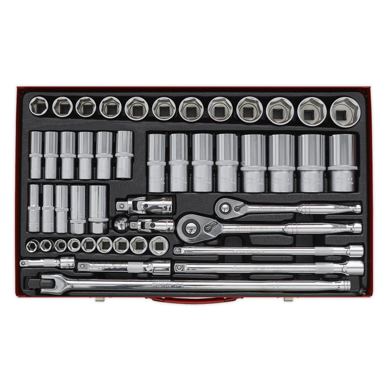 Sealey Premier Socket Set 3/8" & 1/2"Sq Drive 50pc AK6942