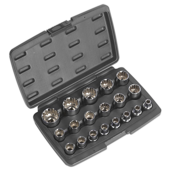 Sealey Socket Set 19pc 1/2"Sq Drive Total Drive&reg; AK70619