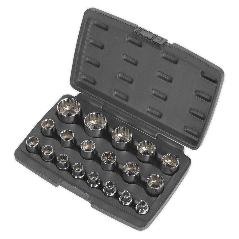 Sealey Socket Set 19pc 1/2"Sq Drive Total Drive&reg; AK70619