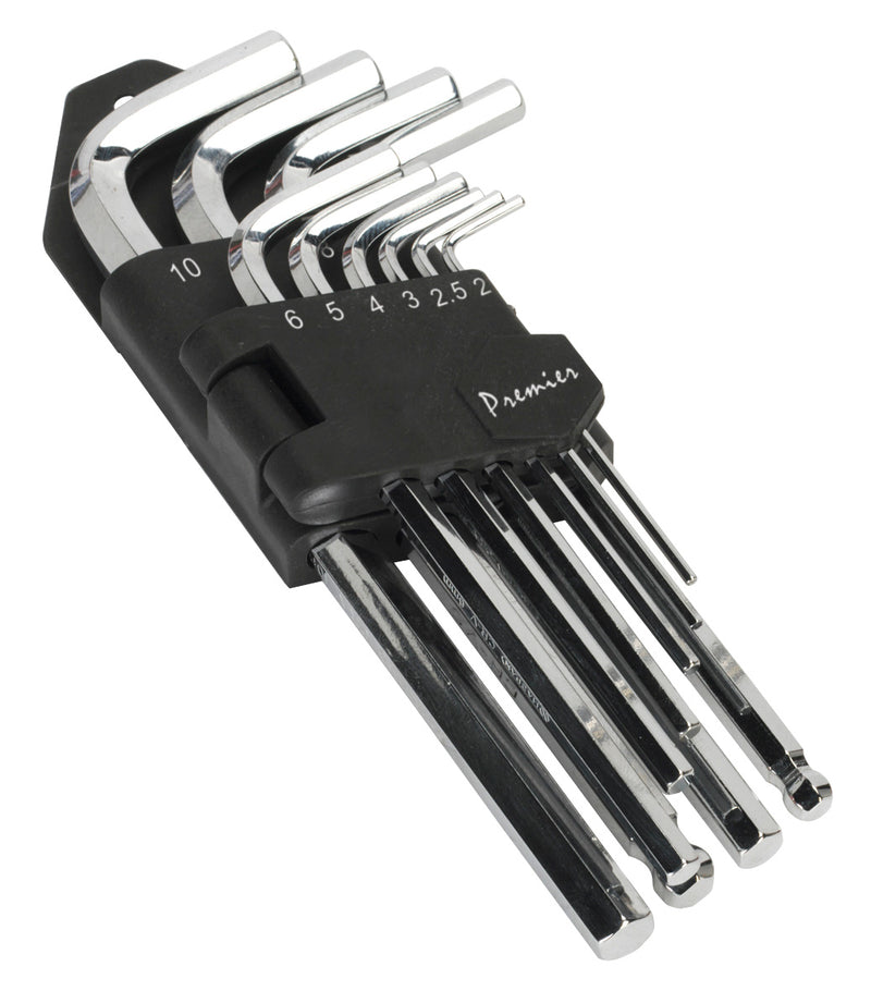 Sealey AK7166 Hex Key Set 10pc Long Fully Polished Metric