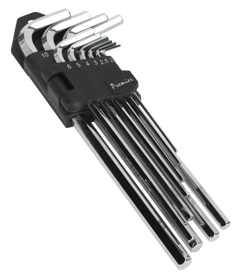 Sealey Hex Key Set 10pc Extra-Long Fully Polished Metric AK7167