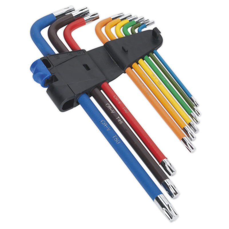 Sealey TRX-Star* Key Set 9pc Colour-Coded Extra-Long AK7194