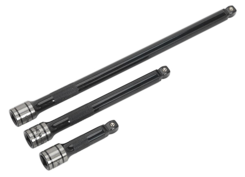 Sealey Premier Black Wobble/Rigid Extension Bar Set 3/8"Sq Drive 3pc AK7691