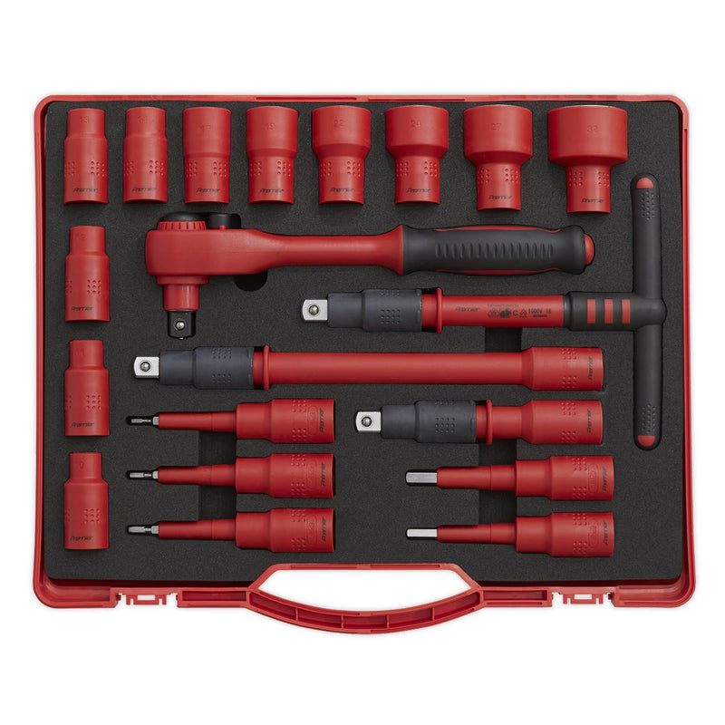 Sealey Premier Insulated Socket Set 1/2"Sq Drive 20pc - VDE Approved AK7941