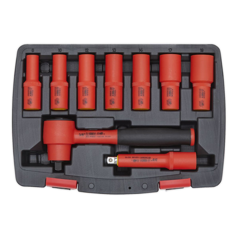 Sealey Premier Insulated Socket Set 3/8"Sq Drive 9pc - VDE Approved AK7942