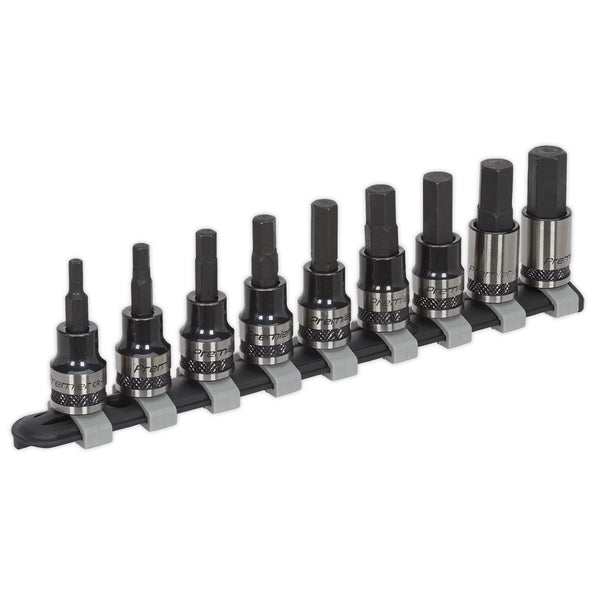Sealey Premier Black Hex Key Socket Bit Set 3/8"Sq Drive 9pc AK7986