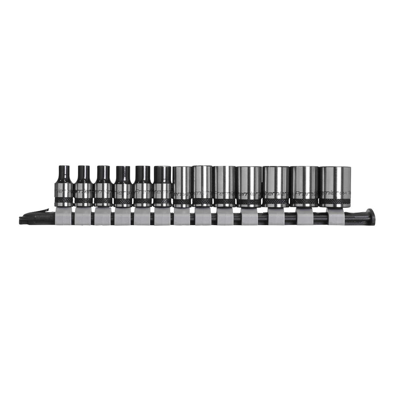 Sealey Premier Black Socket Set 1/4"Sq Drive 13pc AK7990