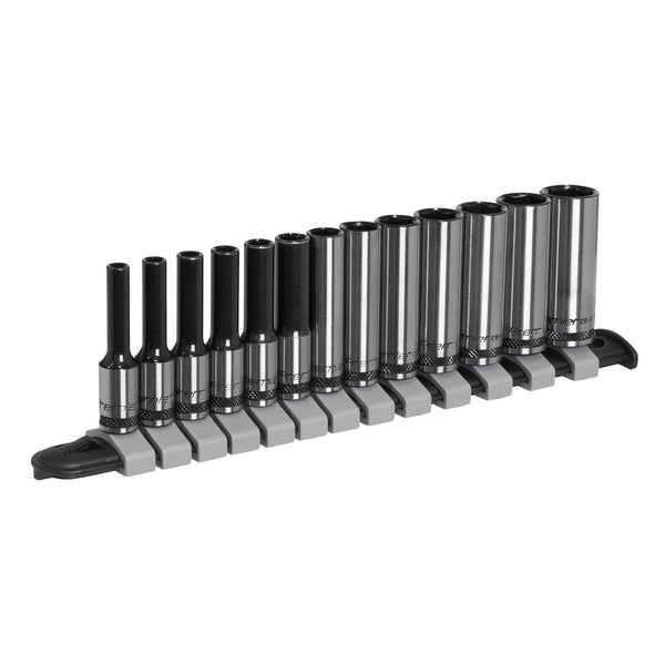 Sealey Premier Black Deep Socket Set 1/4"Sq Drive 13pc AK7991