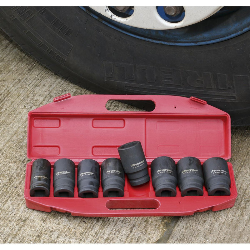 Sealey Premier Deep Impact Socket Set Deep 3/4"Sq Drive 8pc AK885