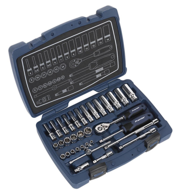 Sealey Premier Socket Set 1/4"Sq 33pc AK8990