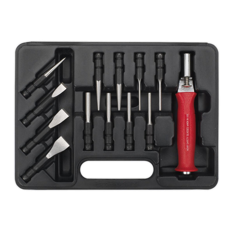 Sealey Interchangeable Punch & Chisel Set 13pc AK9214