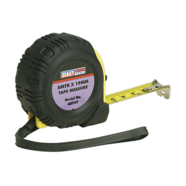 Sealey Metric/Imperial Rubber Tape Measure 5m(16ft) x 19mm AK989