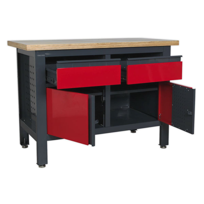 Sealey Workbench with 2 Drawers & 2 Cupboards AP1372A