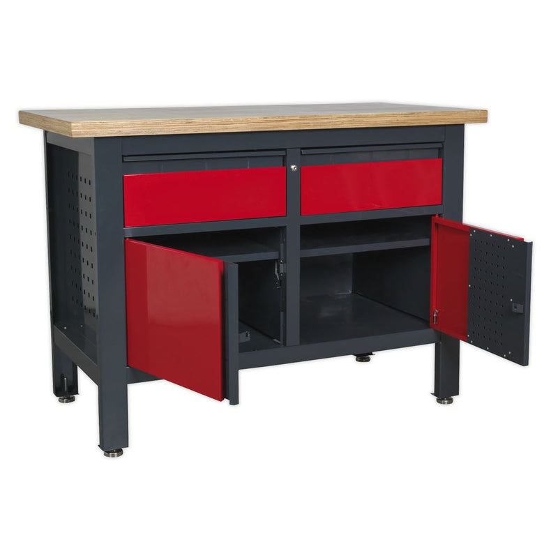 Sealey Workbench with 2 Drawers & 2 Cupboards AP1372A