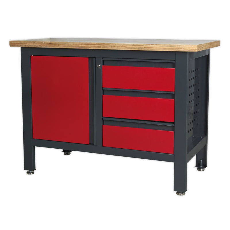 Sealey Workbench with 3 Drawers & Cupboard AP1372B