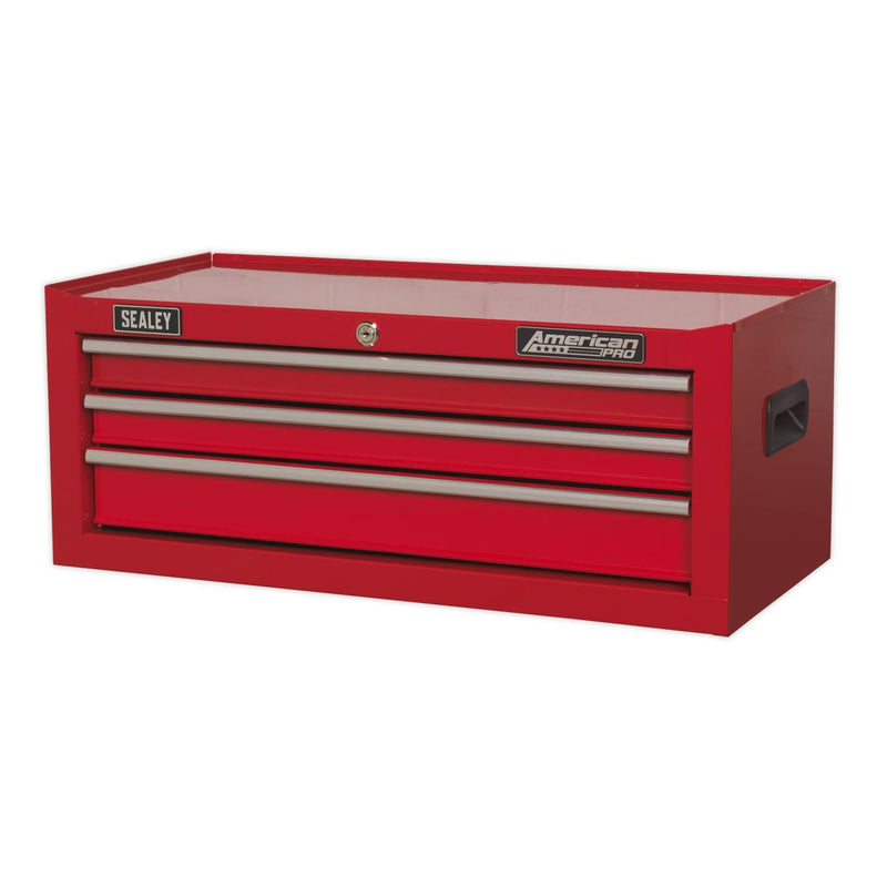 Sealey American PRO&reg; Mid-Box Tool Chest 3 Drawer - Red AP223