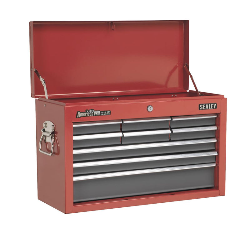 Sealey American PRO&reg; Topchest 9 Drawer - Red/Grey AP22509BB