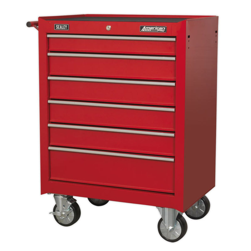 Sealey American PRO&reg; Rollcab 6 Drawer - Red AP226