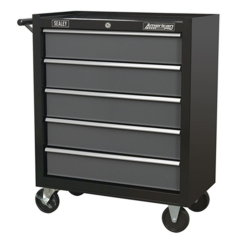 Sealey American PRO&reg; Rollcab 5 Drawer - Black/Grey AP2505B