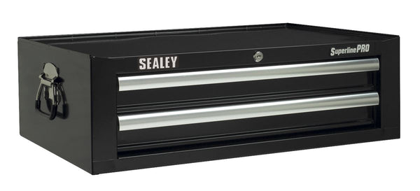 Sealey Superline PRO&reg; Mid-Box Tool Chest 2 Drawer - Black AP26029TB