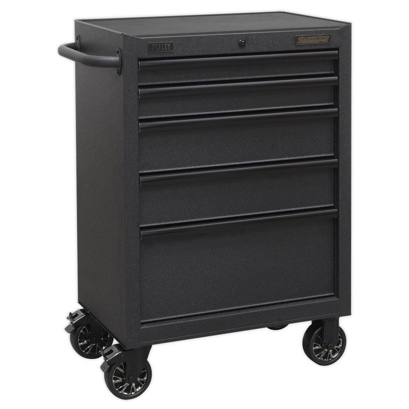 Sealey Superline PRO&reg; Black Edition Rollcab with 5 Soft Close Drawers 680mm AP2705BE