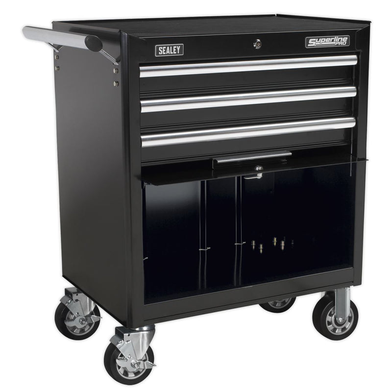 Sealey AP33439B Rollcab 3 Drawer with Ball Bearing Slides - Black