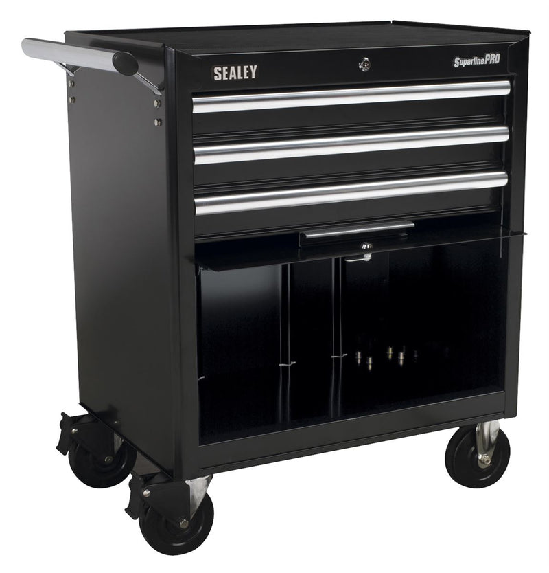 Sealey AP33439B Rollcab 3 Drawer with Ball Bearing Slides - Black