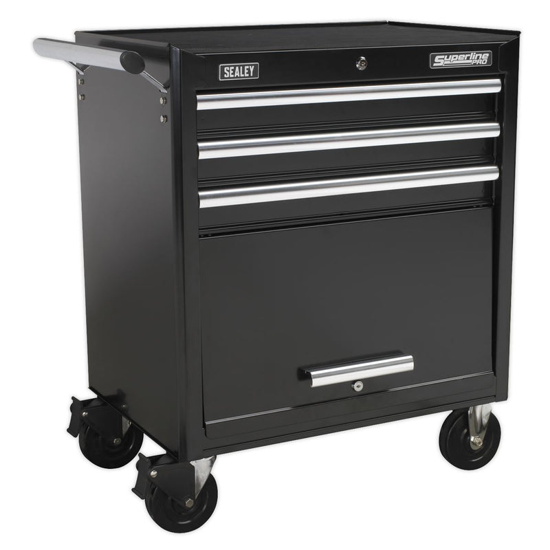 Sealey AP33439B Rollcab 3 Drawer with Ball Bearing Slides - Black